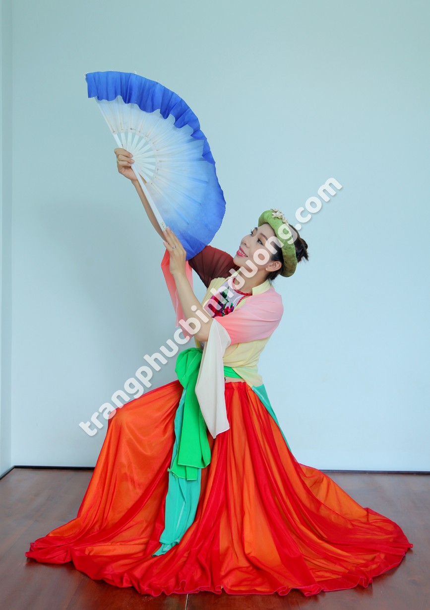 Váy Tứ Thân Lụa Nhật Hồng Phối Xanh TPTT00043 – Sand Outfit